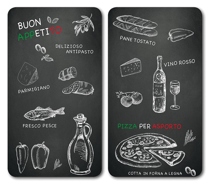 Kesper | Multi-Glasschneideplatte 2er Pack, Material: Glas, Masse: 52 x 30 x 0.5 cm, Motiv: Ristoran