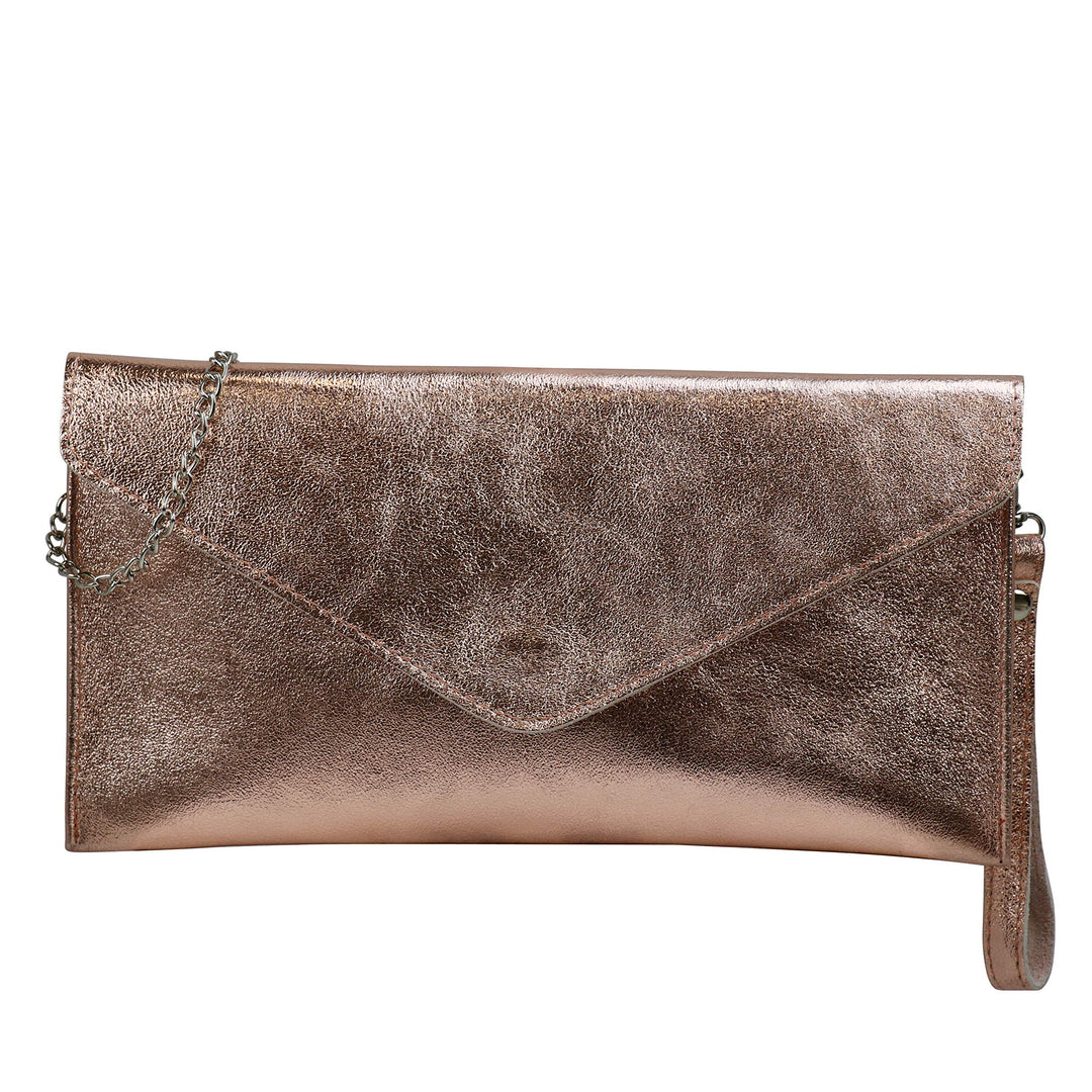 SH Leder Echtleder Clutch Umhängetasche kleine Tasche Abendtasche in Wildleder oder Metallic 31,5x16