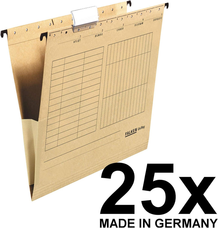 Original Falken 25er Pack Hängetasche UniReg. Made in Germany. Aus Recycling-Karton für DIN A4 mit L