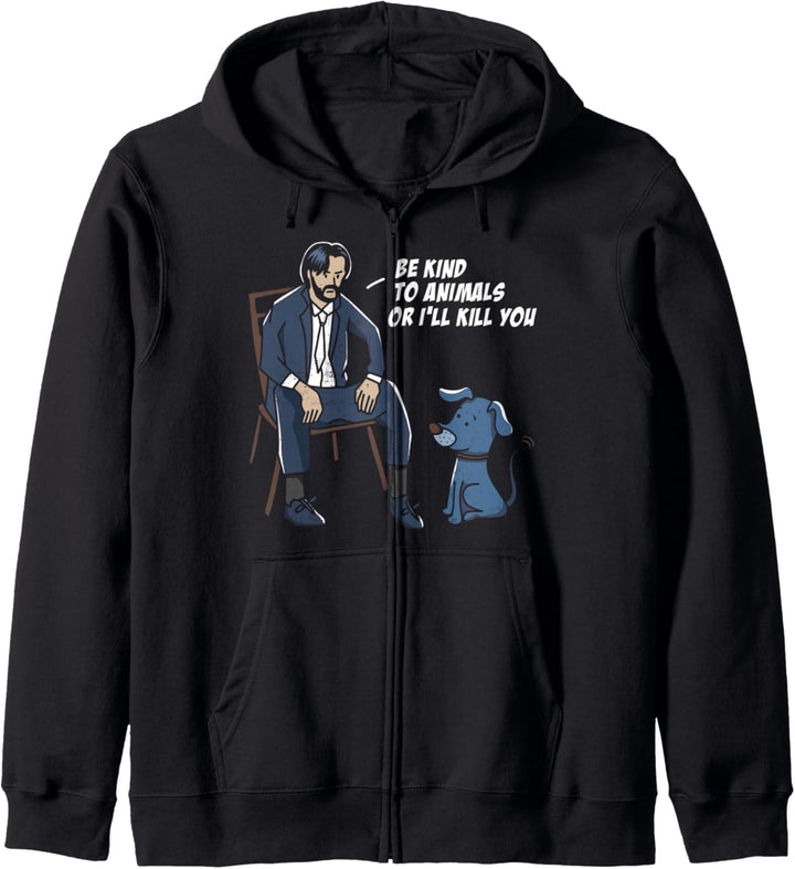 Funny Be Art To Animals or Ill Kill You Hunde-Geschenkidee Kapuzenjacke