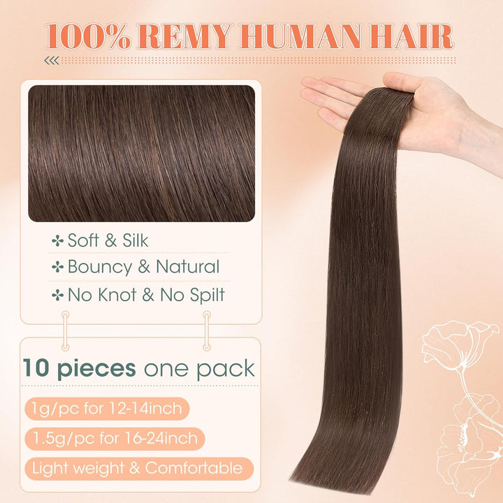 Benehair Tape in Extensions Echthaar, Invisible Tape Extensions Echt Haar, 45CM Haarverlängerung Ech