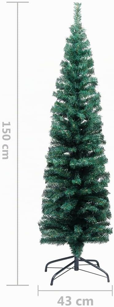 vidaXL Schlanker Künstlicher Weihnachtsbaum mit Ständer Christbaum Tannenbaum Dekobaum Kunstbaum Wei