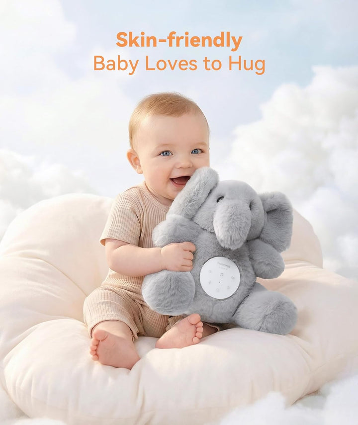 Dreamegg Einschlafhilfe Babys mit 21 Sounds & Aufnahmefunktion | Kuscheltier Baby mit Abnehmbares So