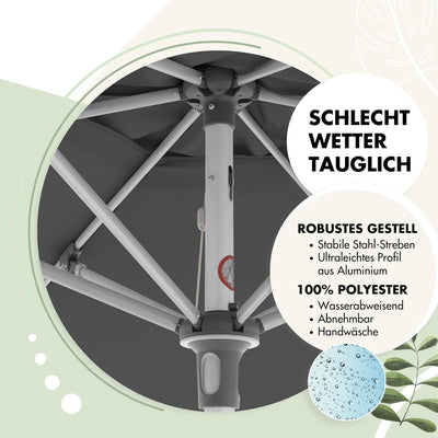 Doppler Sonnenschirm AluPro Neo Kurbel 305cm I 6-eckiger Sonnenschirm für Balkon & Terrasse I Schirm