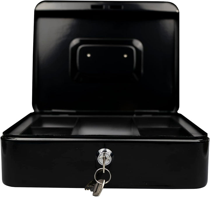 Hyfive 10" Schwarz Stahl Petty Kasse Geld Halter Sicherheit Safe mit Schlussel