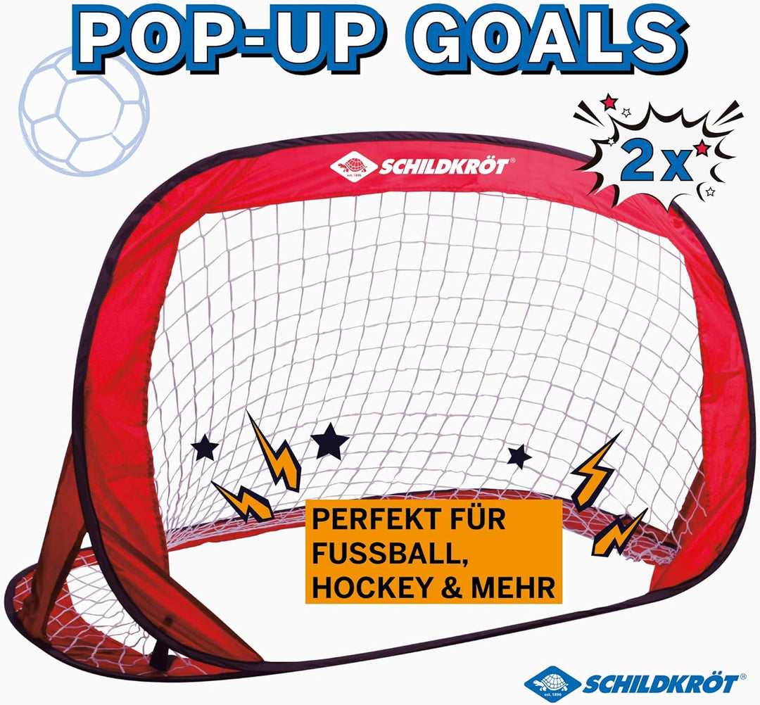 Schildkröt selbstaufstellend, 2er Set Tore Pop Up Goals, rot, 120 x 80 x 80 cm
