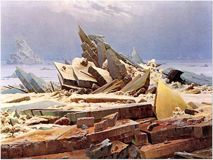 Bilderdepot24 Bild auf Leinwand | Caspar David Friedrich Das Eismeer in 80x60 cm als Wandbild | Wand