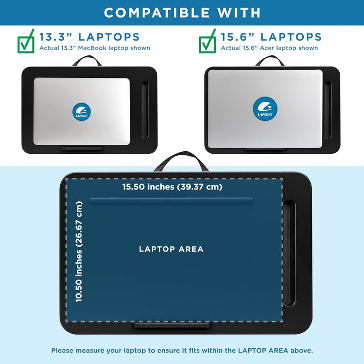 Lapgear Laptoptisch Sidekick mit Geräteleiste und Handyhalterung, passend für Laptops bis 15,6 Zoll,