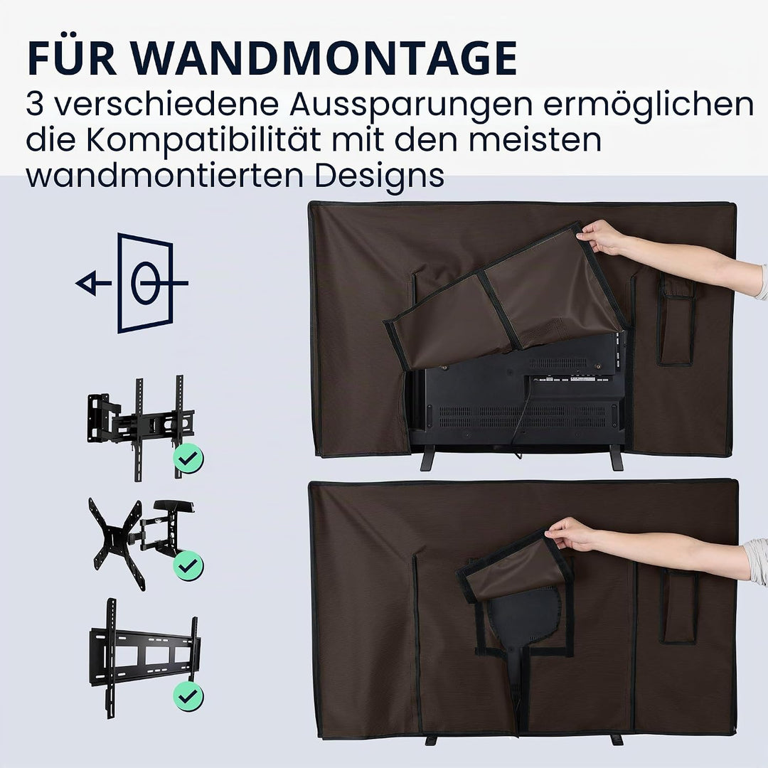 kwmobile 43" TV Outdoor TV Abdeckung - Fernseher Hülle Bildschirmschutz - Schutzhülle wetterfest - C