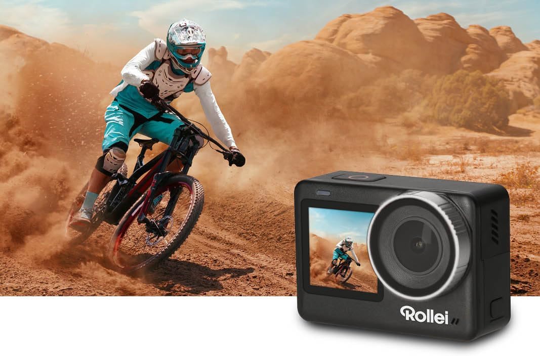 Rollei Action One Lite: Deine Action, Deine Perfektion! Erfasse 4K-Video, 20MP-Fotos mit 2 Displays,