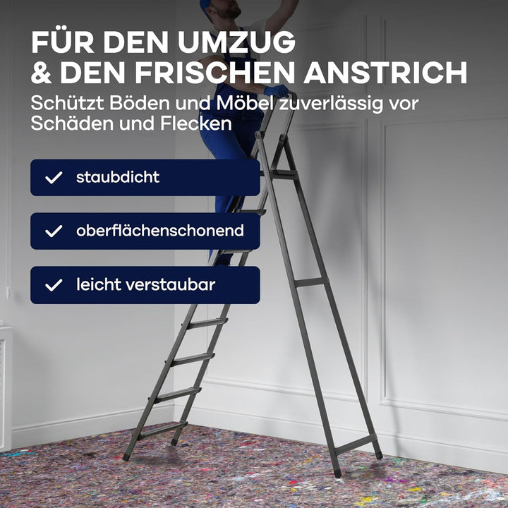 BODENMEISTER BM18050 Malervlies Abdeckvlies 50m x 1m 180gr, grau, 1 Stück (1er Pack), 1 Stück (1er P