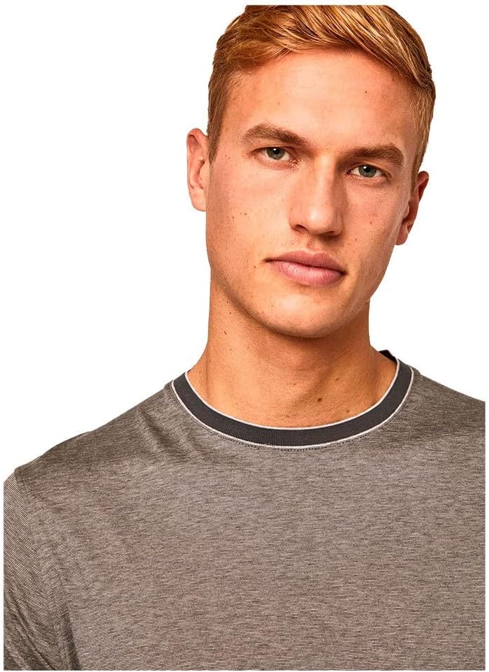 Hackett London Herren A Fil STR Tee T-Shirt, Stahl