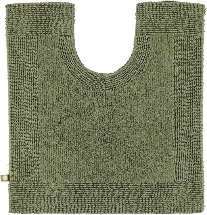 Rhomtuft Badteppiche Prestige Olive - 404 Toilettenvorlage mit Ausschnitt 60x60 cm, Toilettenvorlage