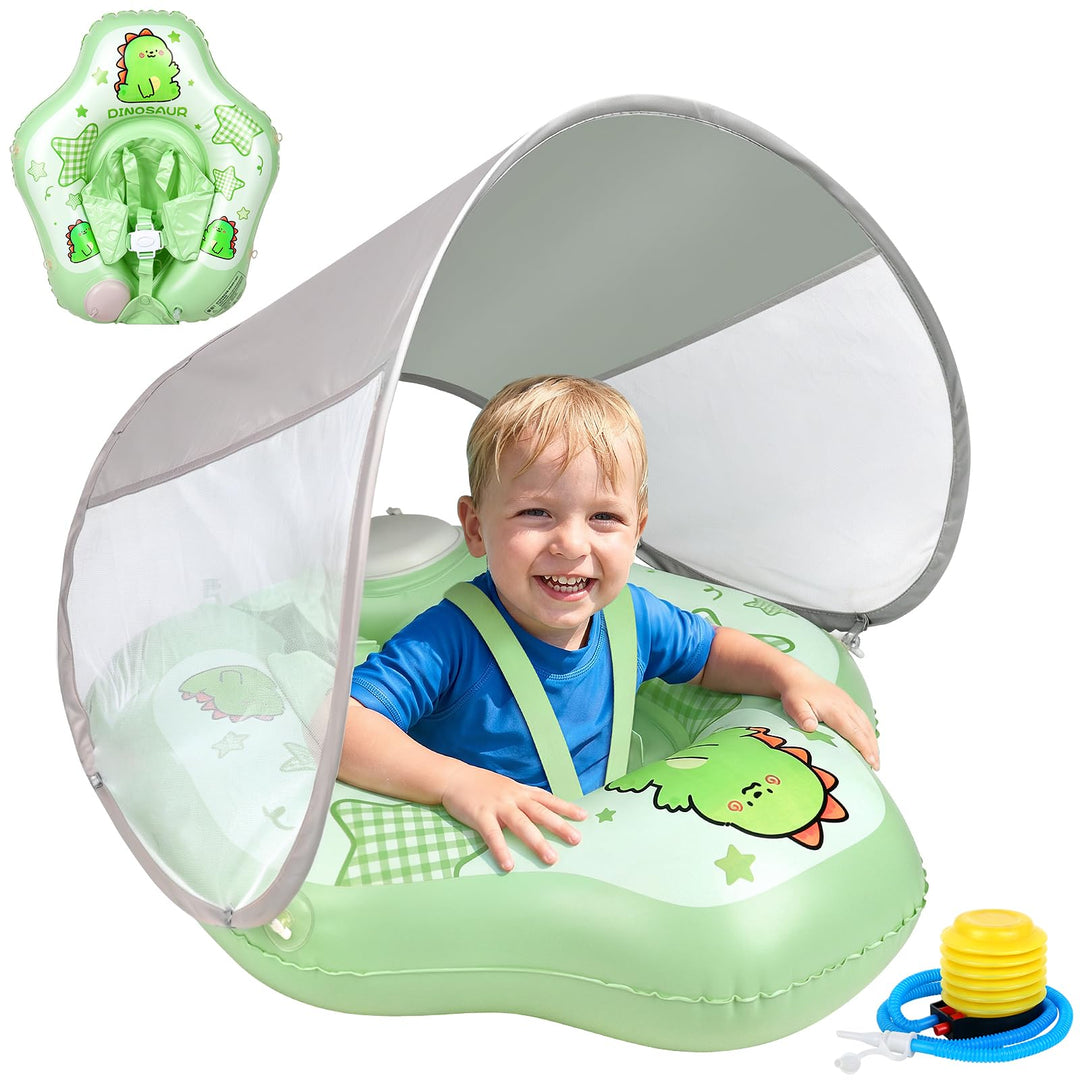 Mineup Baby Schwimmring mit Sonnendach, UPF50+ Baby Float, Schwimmhilfe Mit Sicherheitssitz, Schwimm