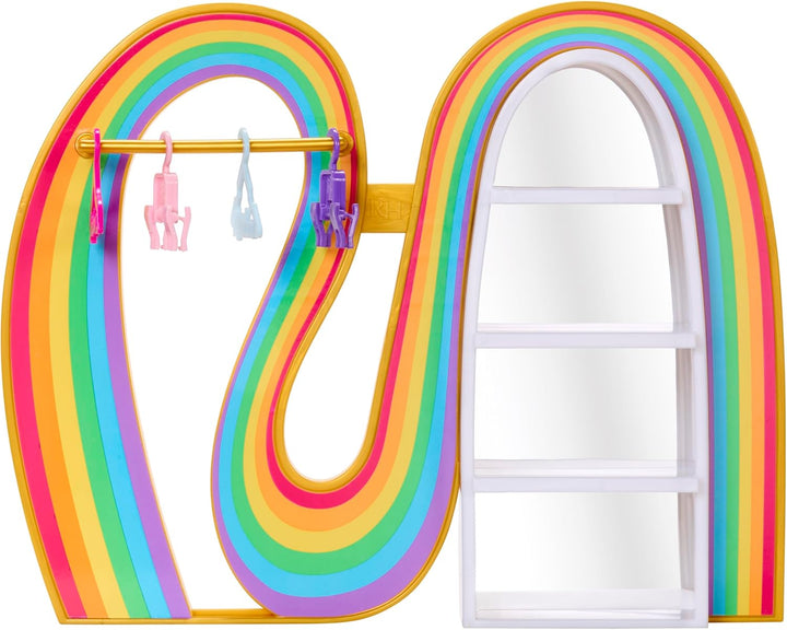 Rainbow High Amaya's Rainbow Closet Spielset - mit Exklusiver Regenbogen-Puppe, Mode, Schuhen, Handt