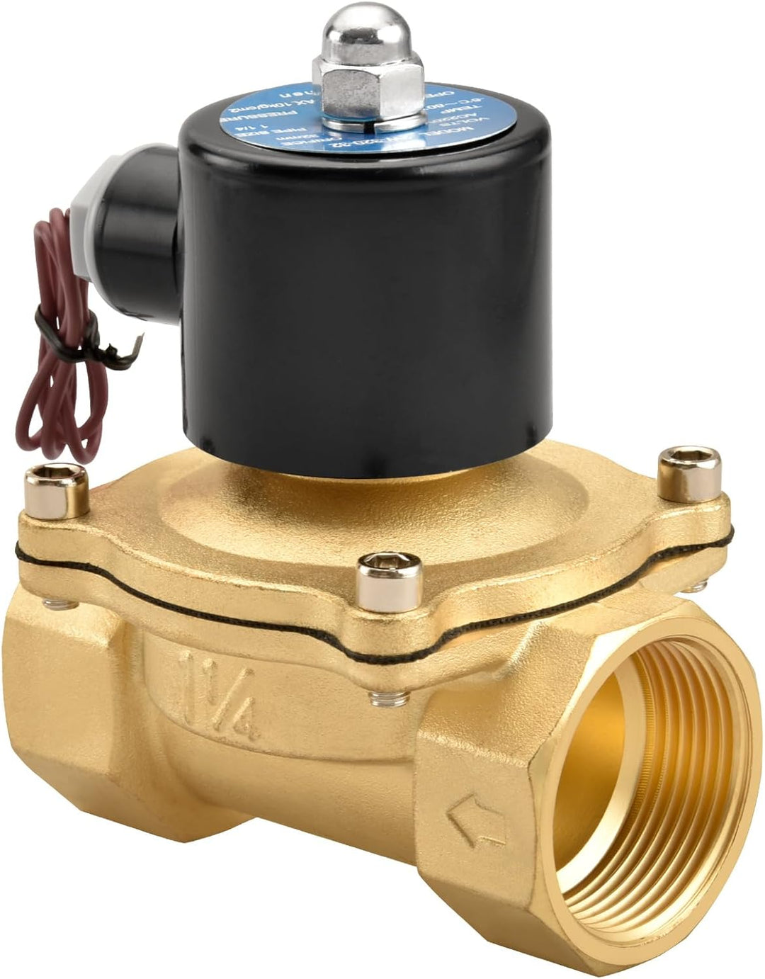 Heschen Messing Elektrisches Magnetventil, 2W-320-32, PT 1-1/4'', DC24V, Direktwirkung Wasser Luft,