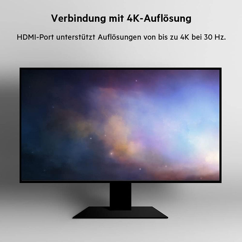 Belkin 7-in-1-Multiport-USB-C-Hub (mit 4K HDMI, USB-C, 2x USB-A, 3,5-mm- Audioklinke, SD 3.0- und mi