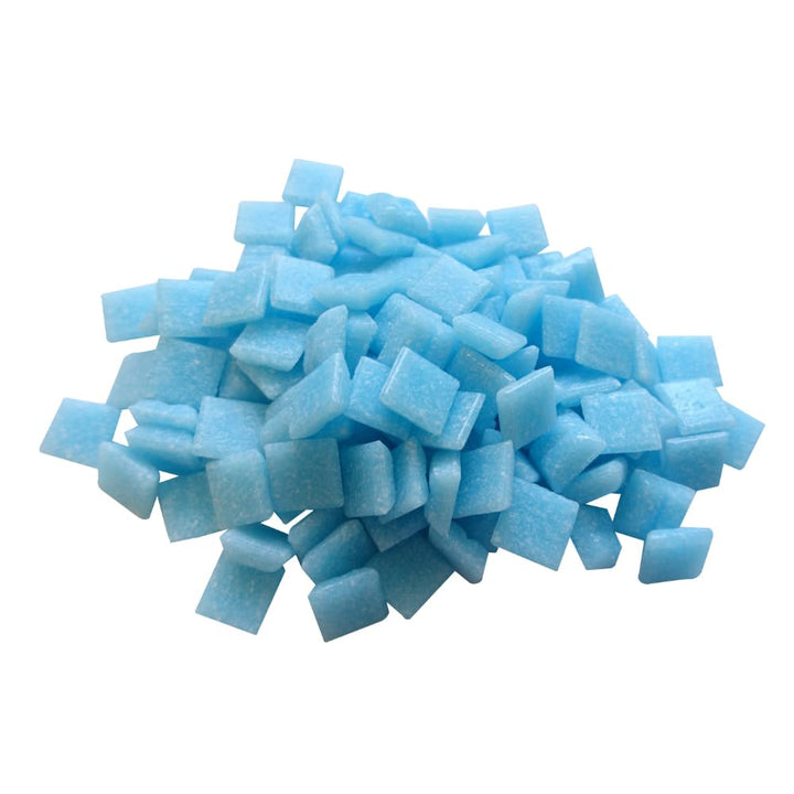 Glasmosaik 900g – Glassteine zum Basteln & DIY Hell-Azurblau – Bastelset mit Mosaiksteinen für Erwac