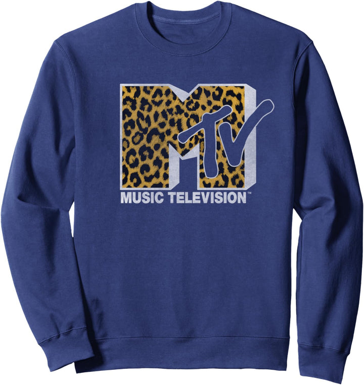 MTV Logo Cheetah Print Sweatshirt
