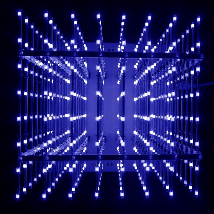 3D8P-Blue 3D-LED-Würfel-Set, LED Cube Bausatz DIY Kit LED Licht Cube DIY Elektronik 8x8x8 Wuerfel Ba