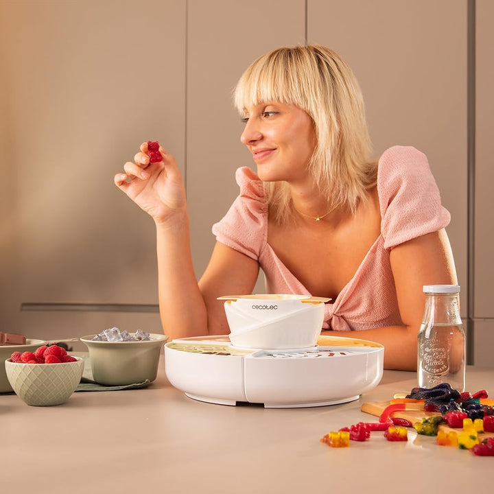 Cecotec Süssigkeitenmaschine - Schokoladenfondue - Gummy Maker Fun&Sugar Gummy. 2-in-1, 40 W, 4 Sili