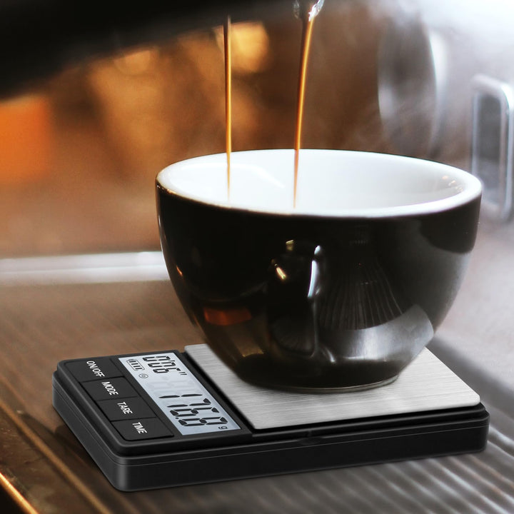 Kaffeewaage 1000g/0,1g, Espresso Waage mit Timer, Digitale küchenwaage,Barista kaffee waage,Coffee S