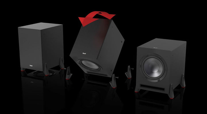 Teufel T 8 Aktiv-Subwoofer, als Frontfire- oder Downfire-Subwoofer 100 Watt Schwarz, Schwarz
