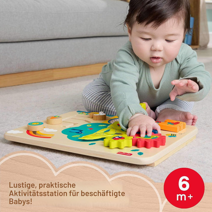 Fisher-Price Spielzeug für Babys, lustiges Spielbrett aus Holz, für Babys ab 6 Monaten