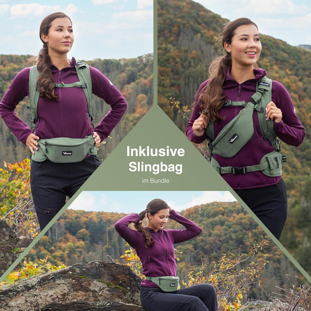 Valkental - Innovativer Rucksack mit perfekter Aufteilung (22L) Erweiterbares Volumen (Kein Schwitze