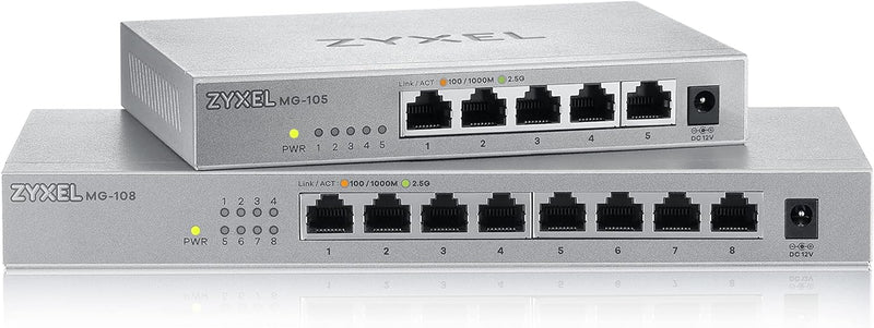 Zyxel 2,5G Multi-Gigabit Unmanaged Switch mit acht Ports für Home Entertainment oder SOHO-Netzwerke