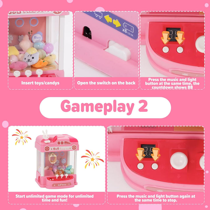 Mini Greifmaschine Candy Doll Mit Lenkrad Gachapon Grabber Süssigkeiten Greifautomat mit Münzschiebe