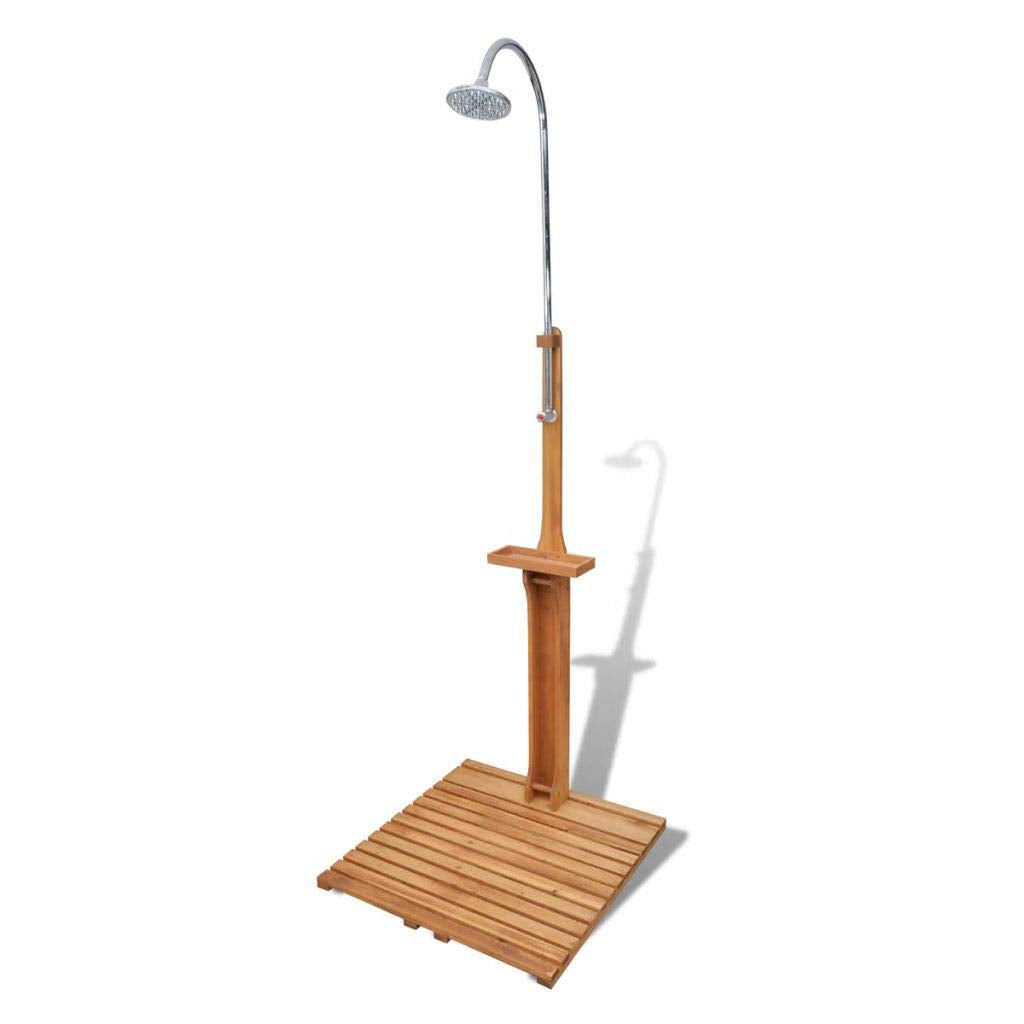 Festnight Gartendusche Holz Gartendusche Aussendusche Garten Edelstah Aussendusche Duschkopf 221 cm