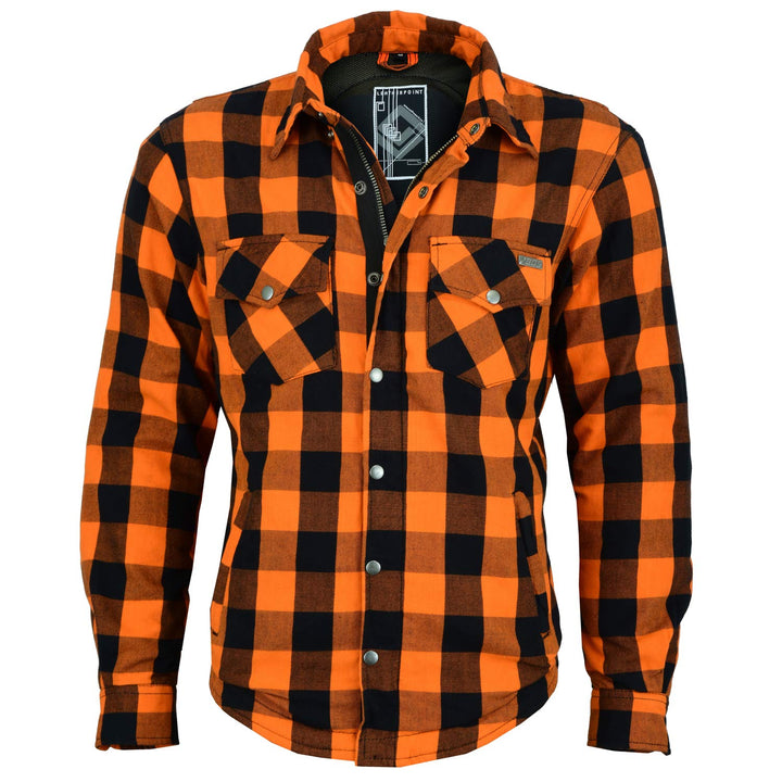 HERREN LUMBER-JACK JACKEN IN GRAU/ROT-SCHWARZ KARRIERT (4XL, Orange), 4XL Orange