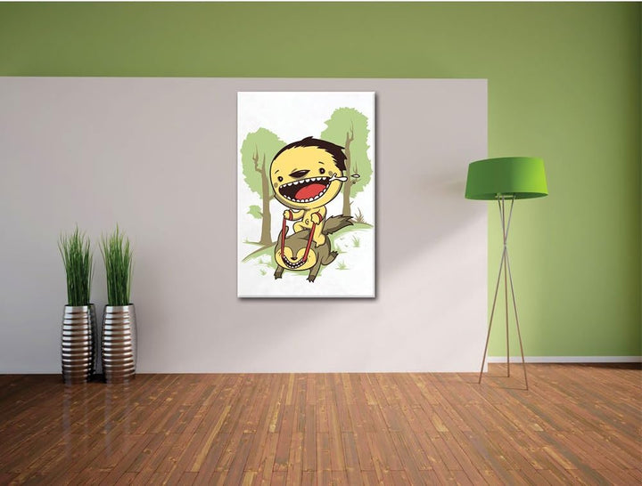 Pixxprint Ride Bild auf Leinwand, XXL riesige Bilder fertig gerahmt mit Keilrahmen, Kunstdruck auf W