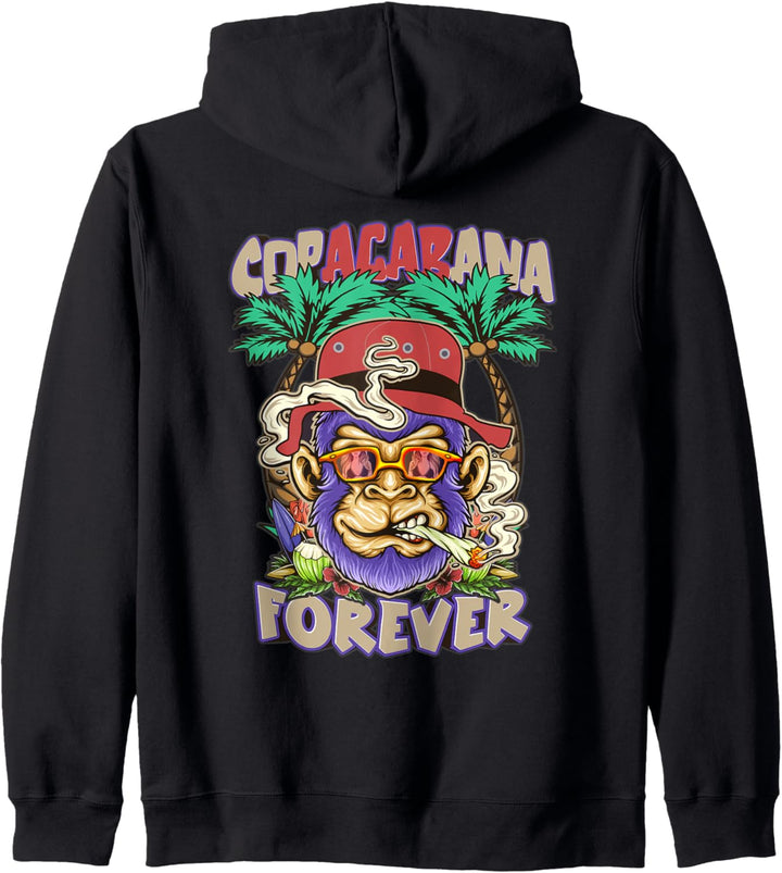 Ultras Bekleidung Copacabana Forever Hooligans Backprint Kapuzenjacke