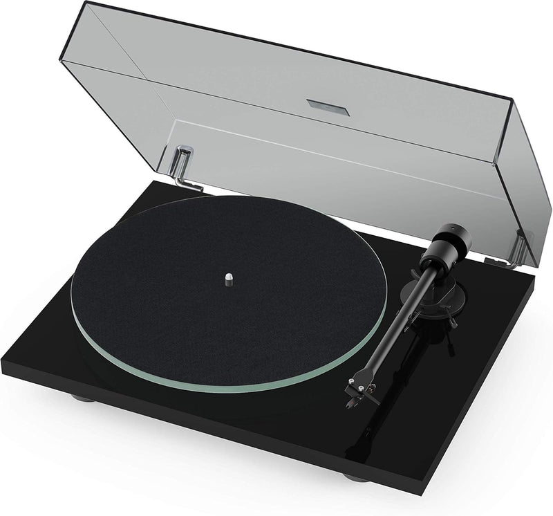 Pro-Ject T1, Audiophiler Einstiegs-Plattenspieler der neuen Generation (Piano Schwarz), Piano Schwar