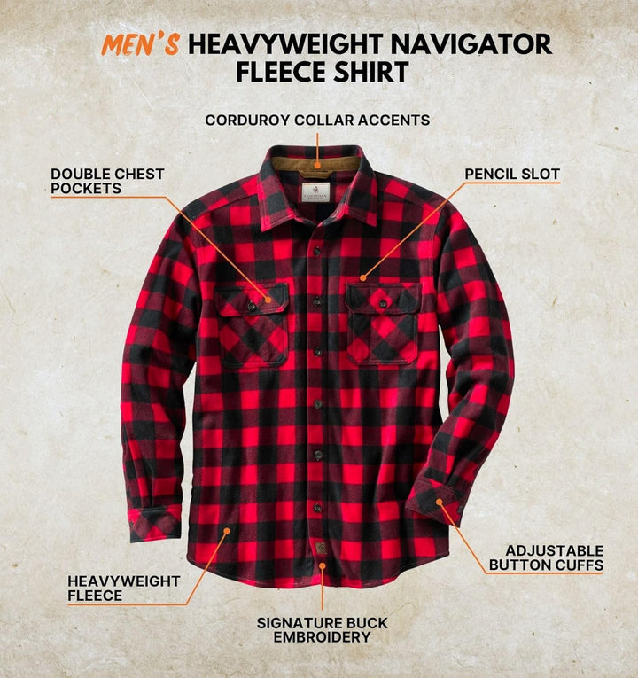 Legendary Whitetails Navigator Fleece-Herrenhemd mit Knopfleiste XXL Rot, XXL Rot