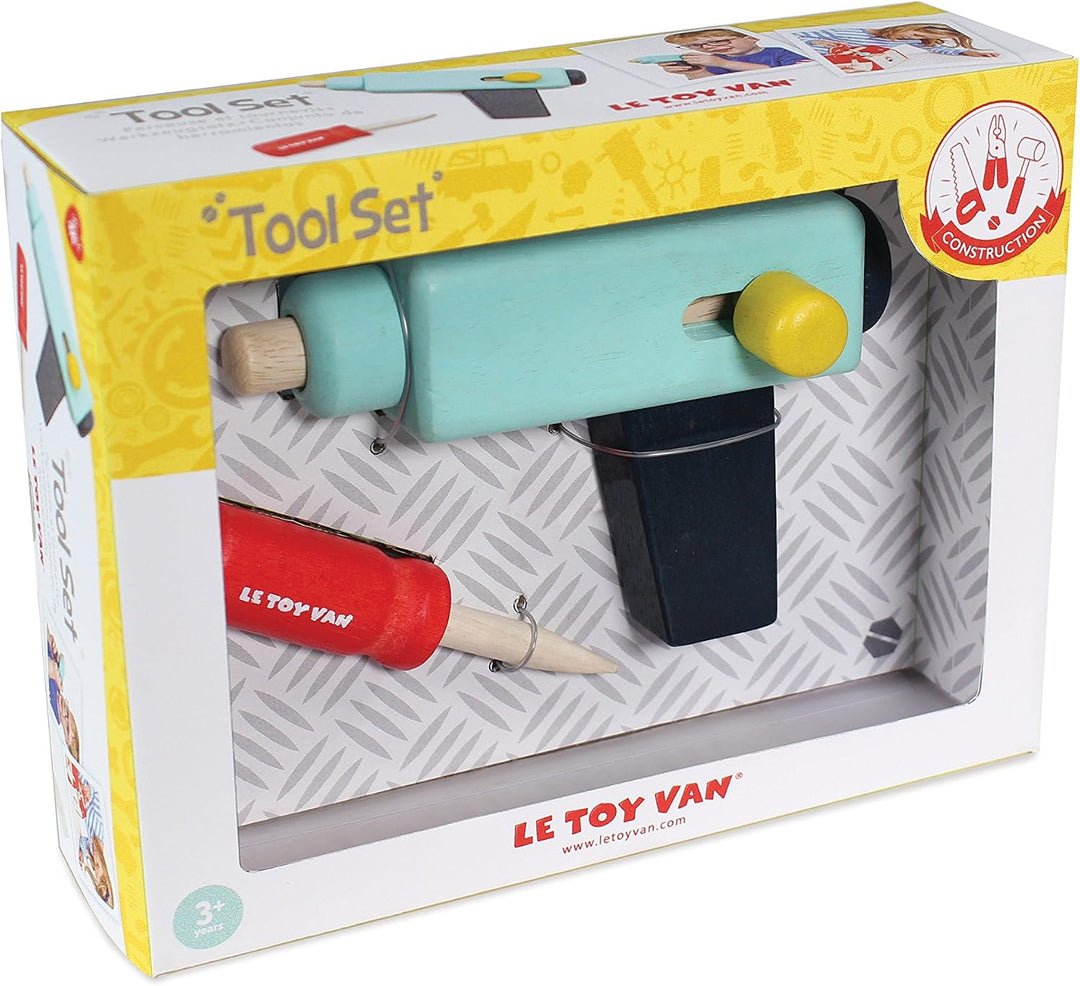 Le Toy Van Holzwerkzeug-Set mit Schraubendreher und Handbohrmaschine