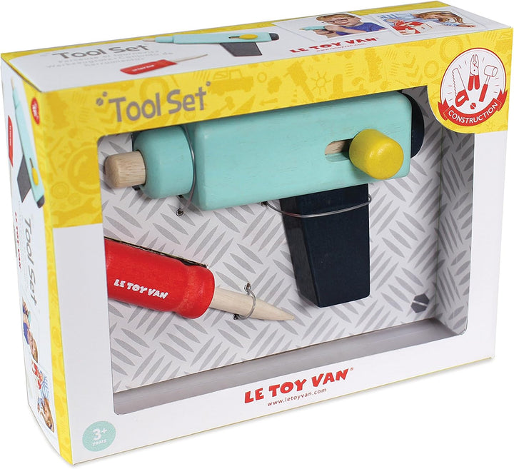 Le Toy Van Holzwerkzeug-Set mit Schraubendreher und Handbohrmaschine