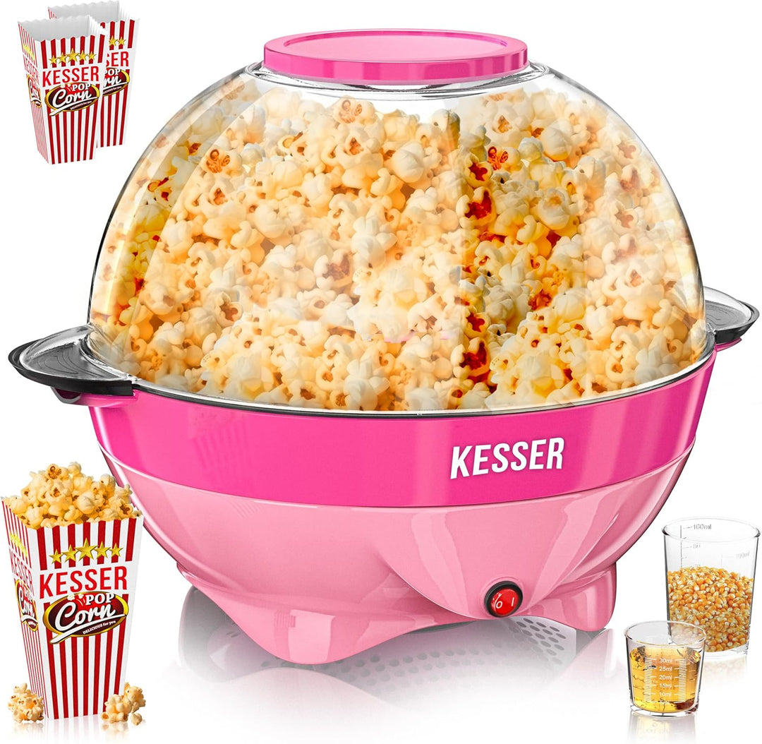 KESSER® Popcornmaschine Gross 800W Popcorn-Maker 5,5l Inhalt mit Antihaftbeschichtung Deckel & Servi