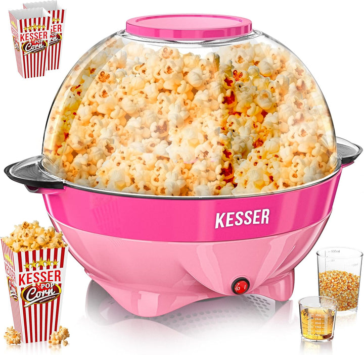 KESSER® Popcornmaschine Gross 800W Popcorn-Maker 5,5l Inhalt mit Antihaftbeschichtung Deckel & Servi