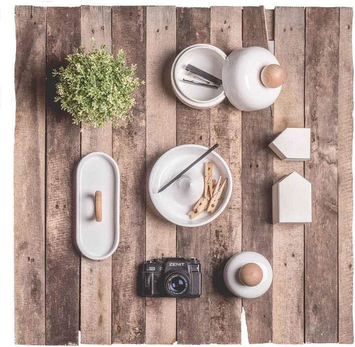 Federica Bubani - Keramik taschenleerer obstschale Sombrero s beige - Bub_sos02