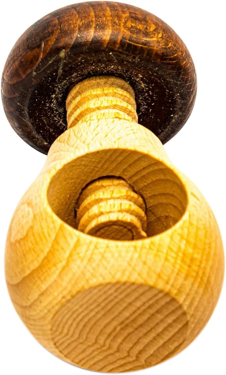 NEUSTANLO Nussknacker Pilz, mit Schraubgewinde, aus Buchenholz (5 Stück) 5 Stück Braun, 5 Stück Brau
