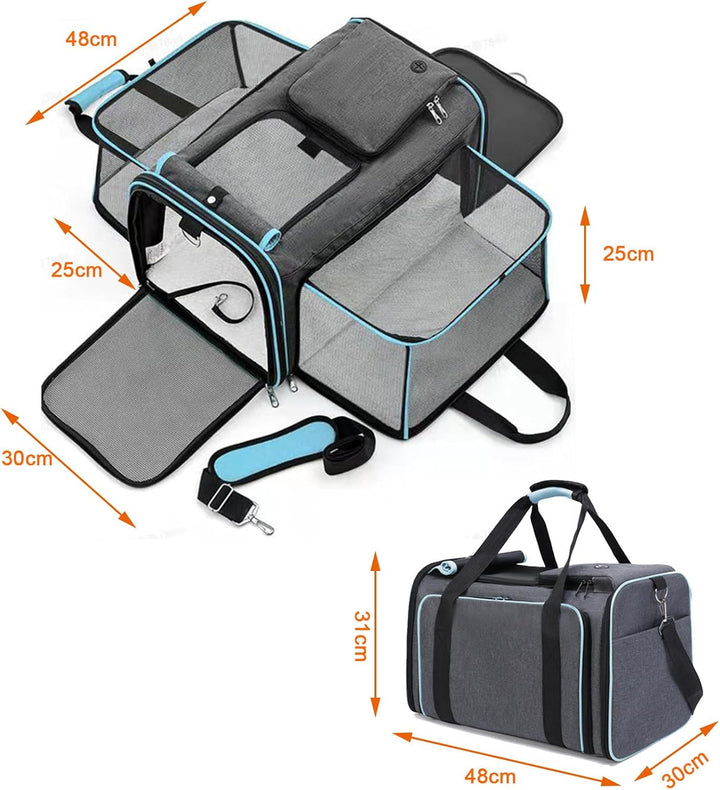 Katzen Transportboxen,Faltbare Hundetasche,Tragetasche Katze Transportbox für Flugzeug Auto Reise Ka