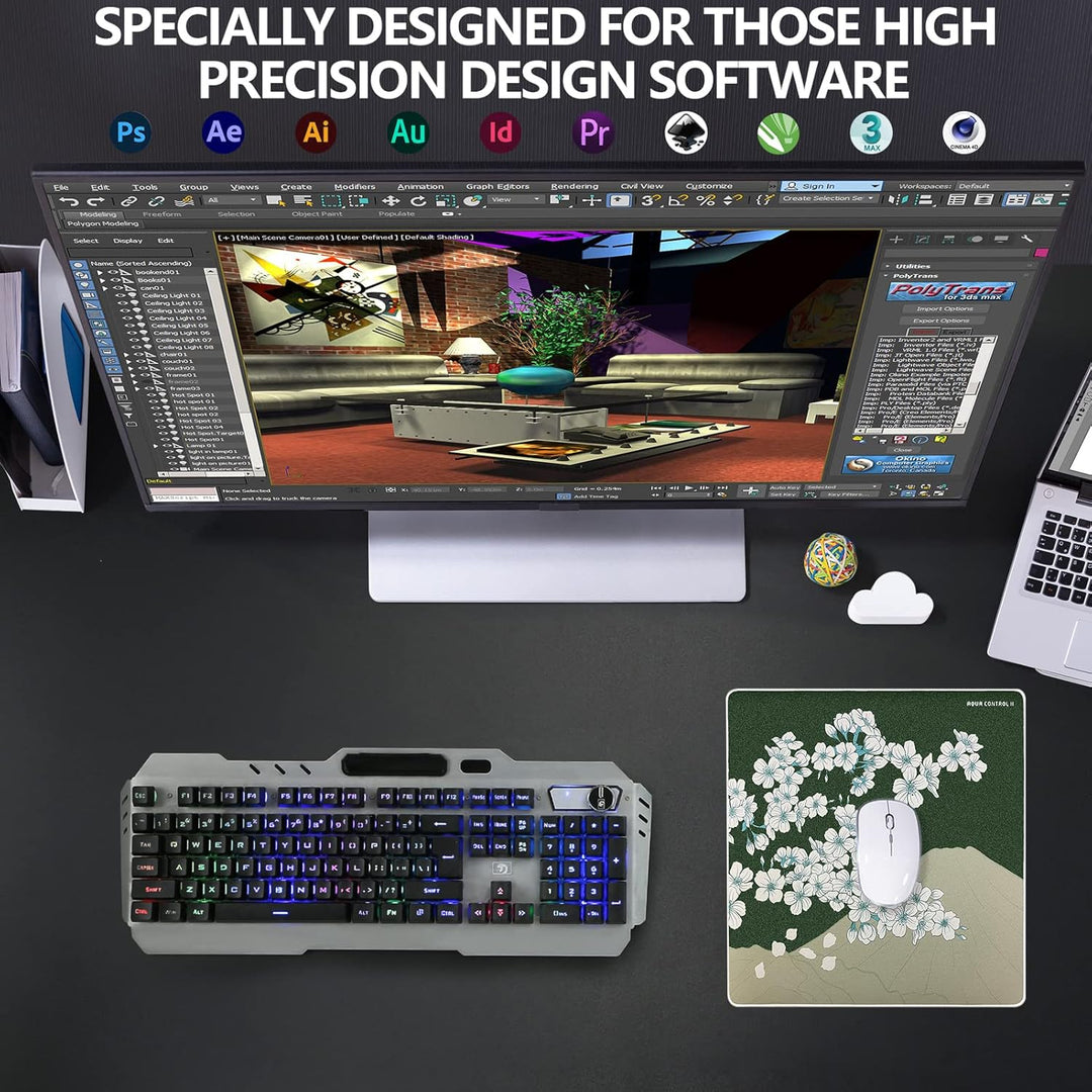 X-Raypad Aqua Control 2 AC2 Sakura Gaming-Mauspad, Ultra-Hochpräzisions-Mauspad mit Perfekter Geschw