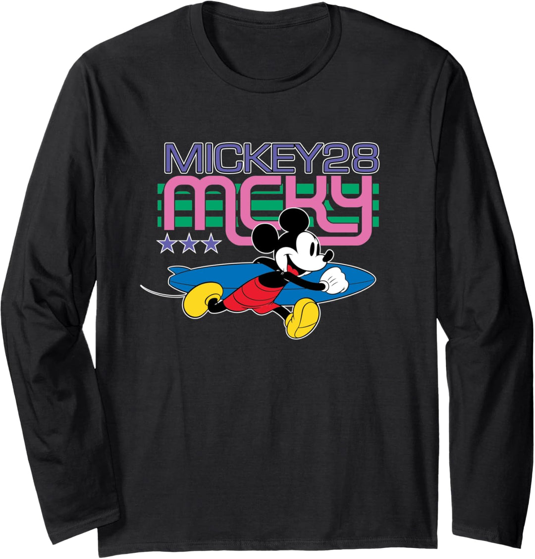 Disney Mickey Mouse 80's Retro Surfing Langarmshirt