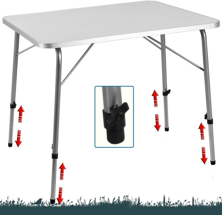 Casaria® Campingtisch klappbar Klapptisch Camping Beine höhenverstellbar 80x60cm Holz Alu Tisch falt