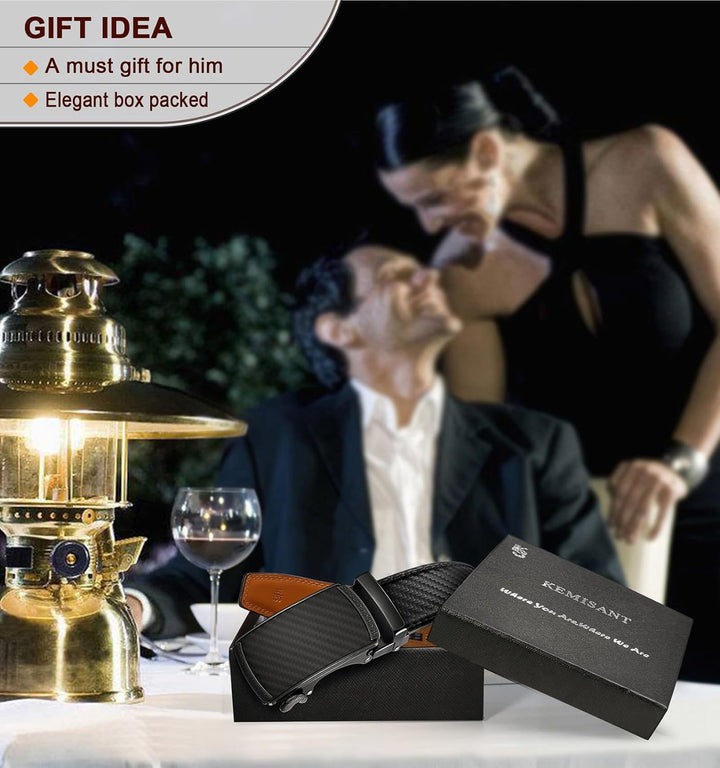 BULLIANT Gürtel Herren, Gürtel Ratsche Ledergürtel Automatikschliesse für Herren Anzug Business Klei