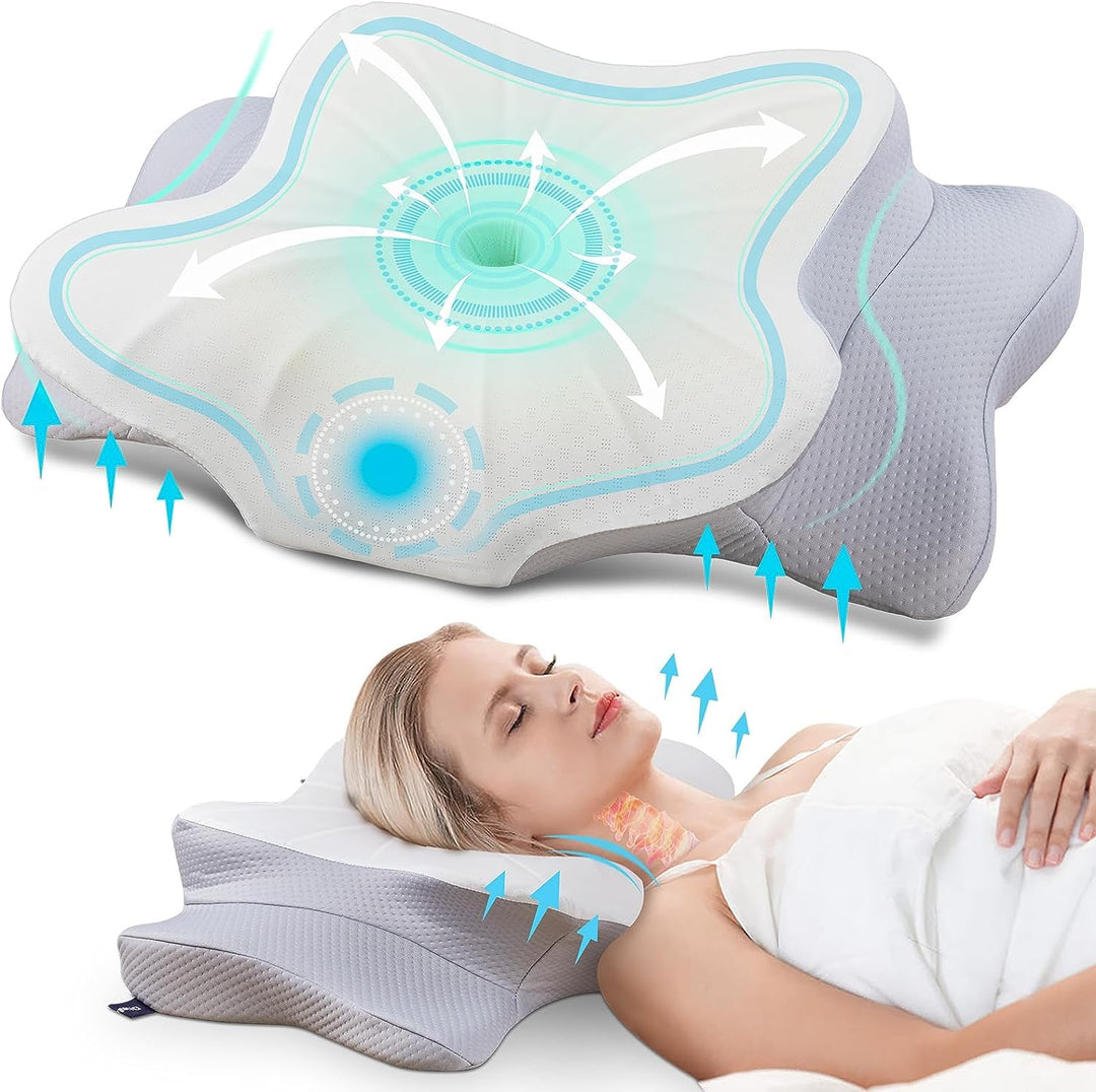 DONAMA Memory Foam Kissen ergonomisches Nackenkissen Kopfkissen Seitenschläferkissen für Seiten, Rüc