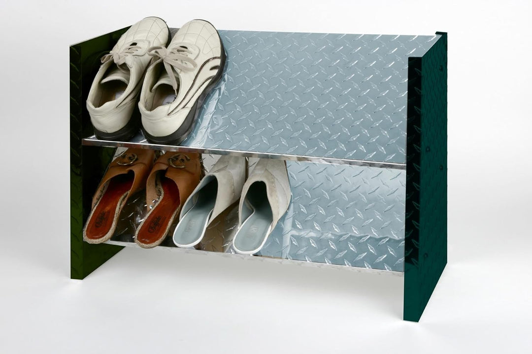 Schuhregal ALU, 48 x 60 x 26 cm, 6 Paar, 2 Böden, Bicolor